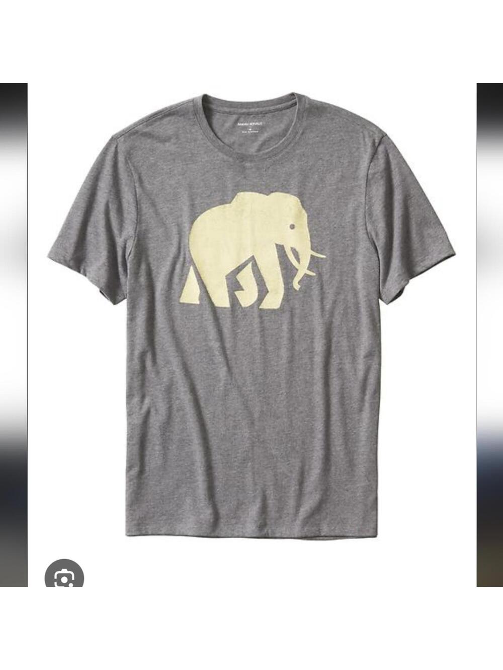 Banana Republic Factory Gray and Cream Short Sleeve Tee